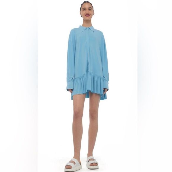 Norma Kamali Light Blue Mini Dress - Picture 1 of 10